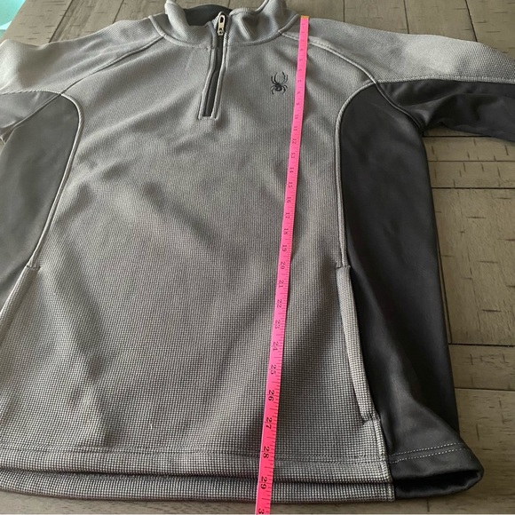 Spyder Men’s Charcoal and Black Quarter-Zip Pullover Size XL - Picture 12 of 13